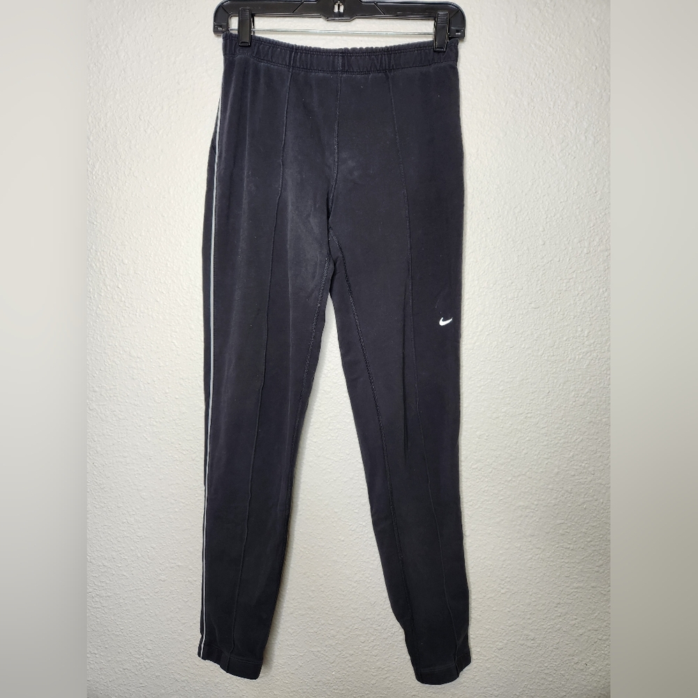 Nike Dri-Fit Black Leggings Back Pocket And Zippers At Ankles Sz Small